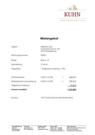 Mietangebot WE91